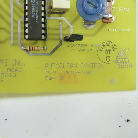 Airflow Systems Inc. 7EG3-1005 Autoclean Control Circuit Board