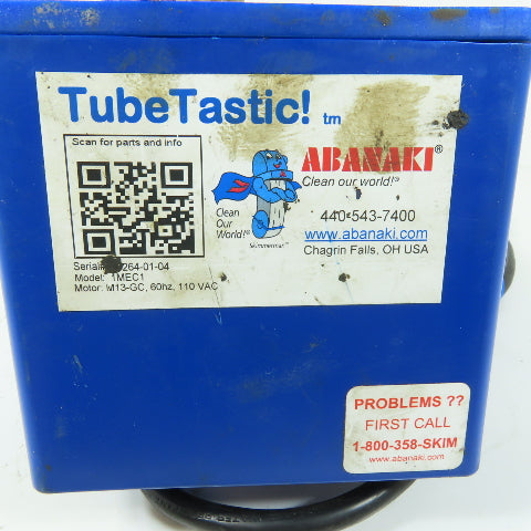 Abanaki 1MEC1 TubeTastic! Coolant Tube Oil Skimmer Motor Drive Unit 110VAC