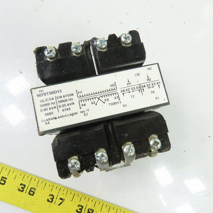 Square D 9070T50D13 Control Transformer 0.05kVA 120V Pri 12/24V Sec