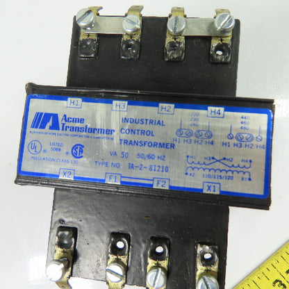 Acme TA-2-81210 50VA Control Transformer 240/480V Pri 120V Sec