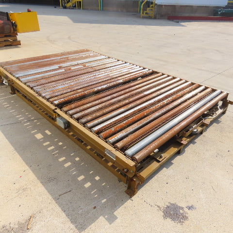 C & M 10' x 75.5" Gravity Roller Diverting Conveyor 3Ph 230/460V 71" BF
