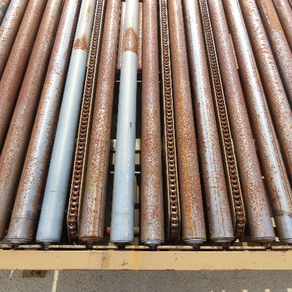 C & M 10' x 75.5" Gravity Roller Diverting Conveyor 3Ph 230/460V 71" BF