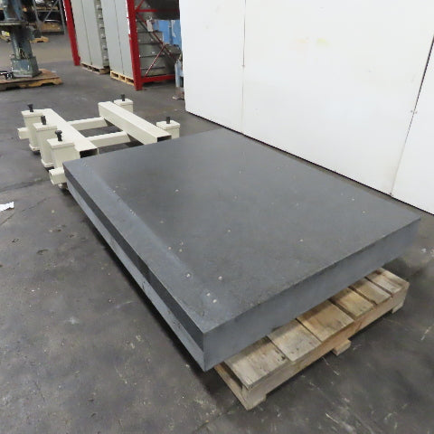 68"x 51-1/2" x 8" Thick Granite Surface Plate Inspection Layout Jig Plate W/Base