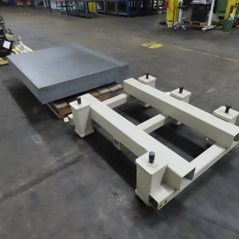 68"x 51-1/2" x 8" Thick Granite Surface Plate Inspection Layout Jig Plate W/Base