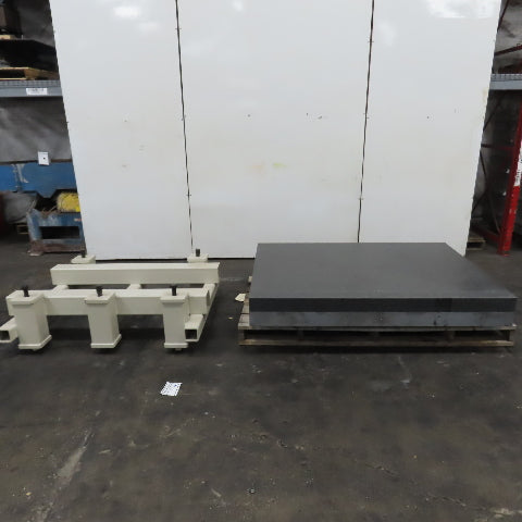 68"x 51-1/2" x 8" Thick Granite Surface Plate Inspection Layout Jig Plate W/Base