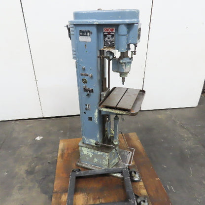 Snow TA-3-A Vertical Tapping Machine 220V 3Ph Tested 12-1/2" Throat