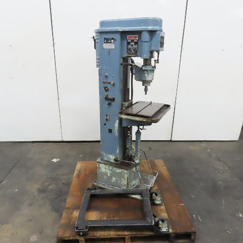 Snow TA-3-A Vertical Tapping Machine 220V 3Ph Tested 12-1/2" Throat