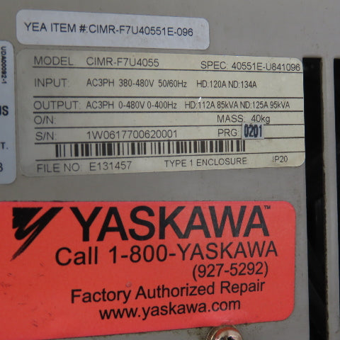 Yaskawa CIMR-F7U4055 Varispeed F7 Variable Frequency Drive VFD 480V 3Ph