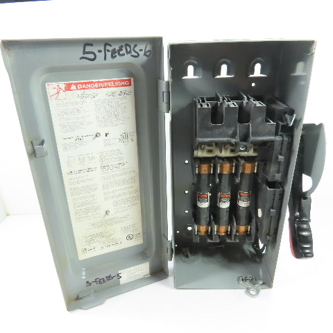 Square D H361 30A 3-Pole Fusible Safety Disconnect Switch 600V
