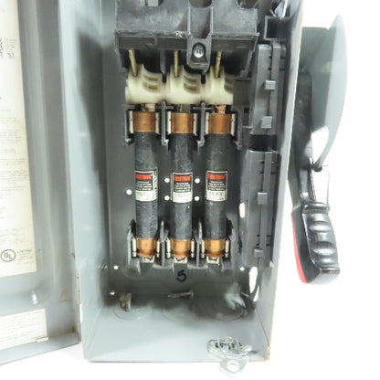 Square D H361 30A 3-Pole Fusible Safety Disconnect Switch 600V