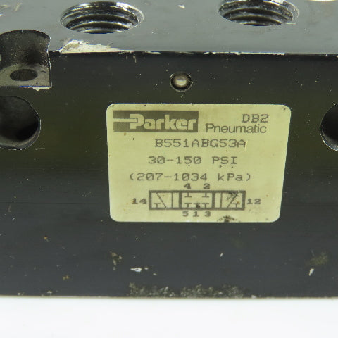 Parker B551ABG53A Pneumatic Solenoid Valve 110/120V 50/60Hz 30-150PSI