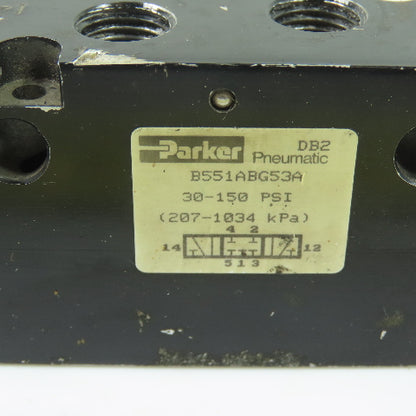 Parker B551ABG53A Pneumatic Solenoid Valve 110/120V 50/60Hz 30-150PSI