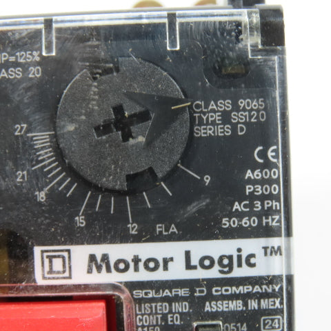 Square D 9065 Type SS120 Solid State Overload Relay 3Ph 9-27A FLA 50-60Hz