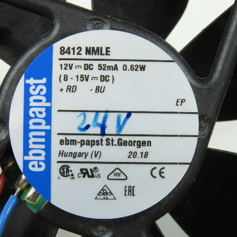 ebm-papst 8412 NMLE Axial Cooling Fan 12VDC 52mA 0.62W Wire Leads