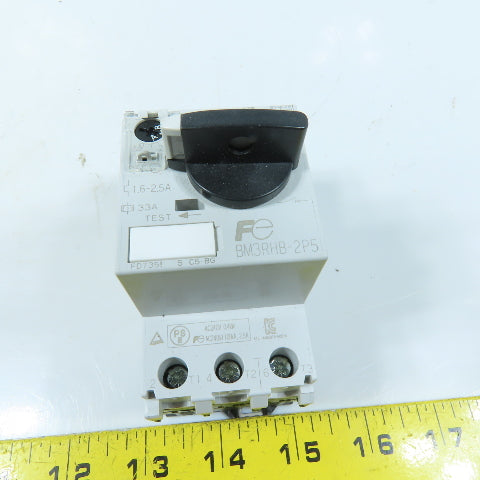 Fuji Electric BM3RHB-2P5 Manual Motor Starter 3-Pole 1.6-2.5A Adjustable 600VAC