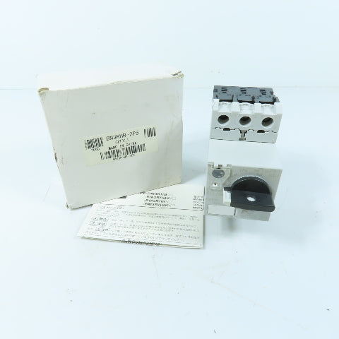 Fuji Electric BM3RHB-2P5 Manual Motor Starter 3-Pole 1.6-2.5A Adjustable 600VAC