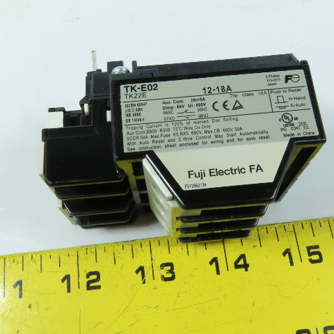Fuji Electric TK-E02 Thermal Overload Relay 3-Pole 12-18A Trip