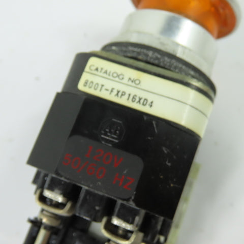 Allen-Bradley 800T-FXP16XD4 Illuminated Push Button Operator 120V Amber