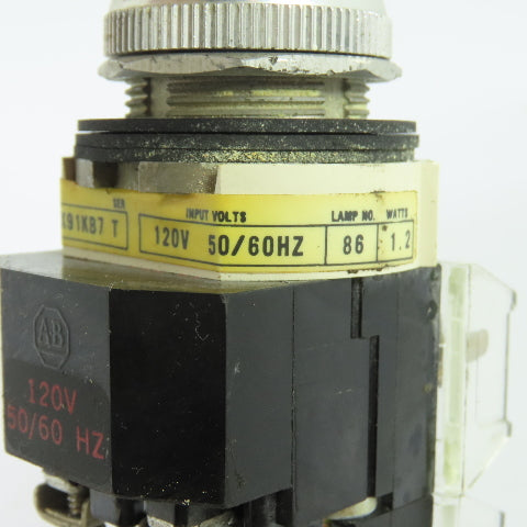 Allen-Bradley 800T-16 JX91KB7 3-Position Illuminated Selector Switch 120V Amber