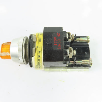 Allen-Bradley 800T-16 JX91KB7 3-Position Illuminated Selector Switch 120V Amber