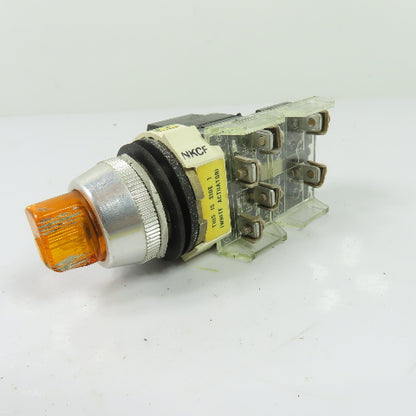 Allen-Bradley 800T-16 JX91KB7 3-Position Illuminated Selector Switch 120V Amber