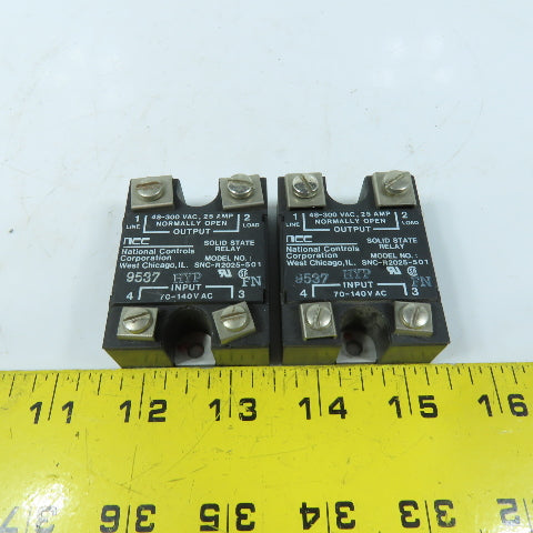NCC SNC-R2025-501 Solid State Relay 25A 48-300VAC Lot of 2