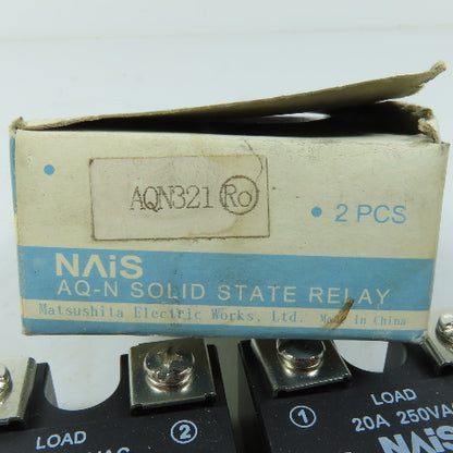 NAiS AQN321 Solid State Relay 20A 250VAC 4-32VDC Input Pair