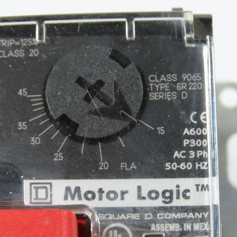 Square D 9065 SR220 Motor Logic Solid State Overload Relay 15-45 FLA