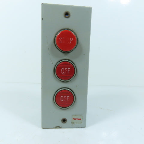 Furnas 50MA3AAA 3-Button Pushbutton Station Enclosure STOP OFF OFF 600V