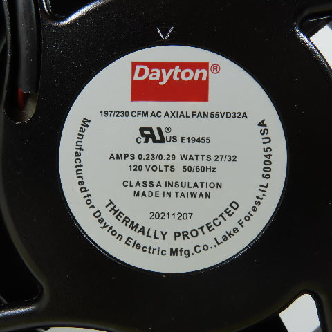 Dayton 55VD32A AC Axial Fan 120V 197/230 CFM 50/60Hz