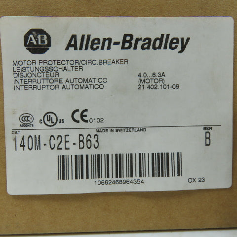 Allen-Bradley 140M-C2E-B63 Motor Protector Circuit Breaker 4.0-6.3A