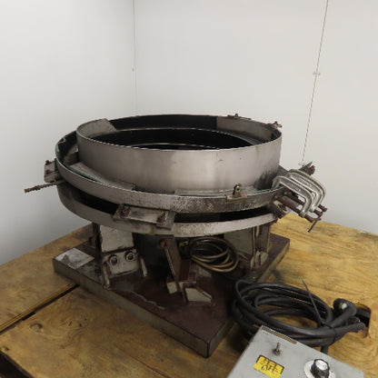 Warren Vibratory Parts Feeder 24" ID x 7" Deep Bowl 1Ph 115V W/ Controller