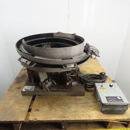 Warren Vibratory Parts Feeder 24" ID x 7" Deep Bowl 1Ph 115V W/ Controller