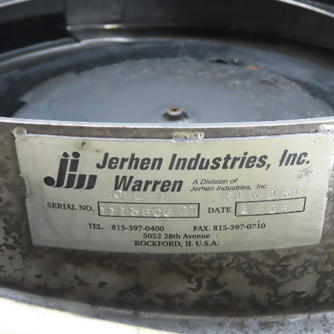 Jerhen Industries Vibratory Parts Feeder 24" ID x 7" Deep Bowl 1Ph 115V