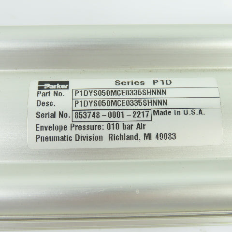 Parker P1DYS050MCE0335SHNNN Pneumatic Air Cylinder 10Bar 410mm Bore 335mm Stroke