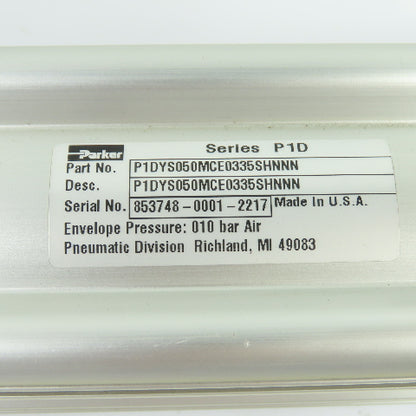 Parker P1DYS050MCE0335SHNNN Pneumatic Air Cylinder 10Bar 410mm Bore 335mm Stroke