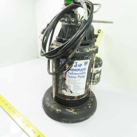 Wayne Water 1/3HP Thermoplastic Submersible Sump Pump 120V 1PH 9.5A Tested USA