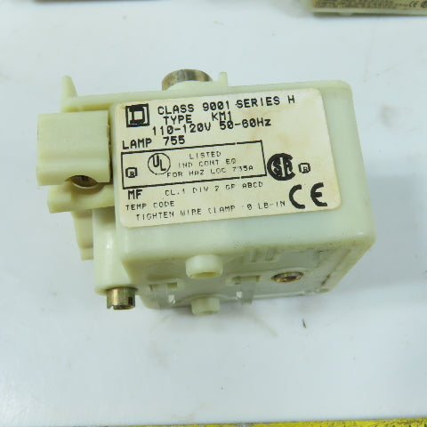 Square D 9001 KM1 Push Button Light Modules 110-120V 50-60Hz Lot of 3
