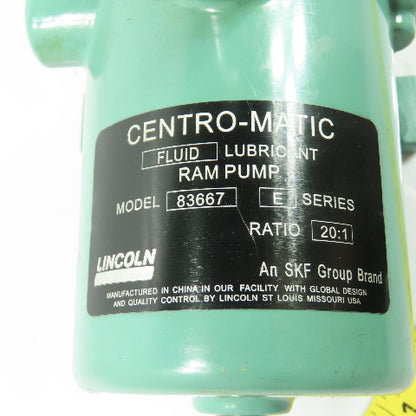 Lincoln 83667 Centro-Matic Fluid Grease Lubricant Ram Pump 20:1 Ratio