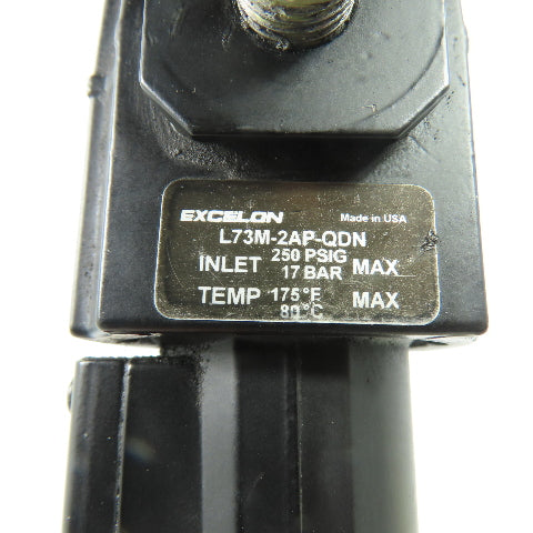 Excelon L73M-2AP-QDN Pneumatic Oil Fog Lubricator 250 PSIG 1/4" NPT