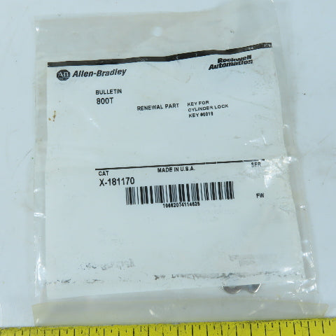 Allen-Bradley X-181170 Bulletin 800T Key for Cylinder Lock Key D018