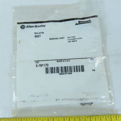 Allen-Bradley X-181170 Bulletin 800T Key for Cylinder Lock Key D018