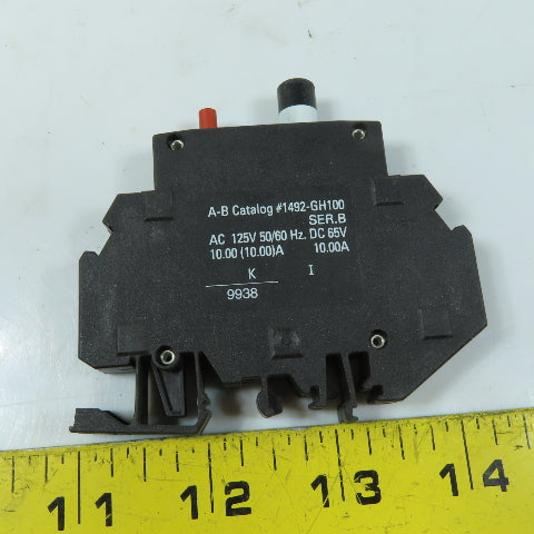 Allen-Bradley 1492-GH100 DIN Rail Circuit Breakers 10A 125VAC 65VDC Lot of 3