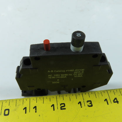 Allen-Bradley 1492-GH100 DIN Rail Circuit Breakers 10A 125VAC 65VDC Lot of 3