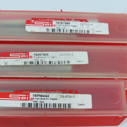 SPI Misc. Lot Individual Pin Gage .659+, .488+ Lot Of 8
