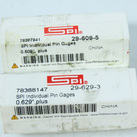 SPI Misc. Lot Individual Pin Gage .659+, .488+ Lot Of 8