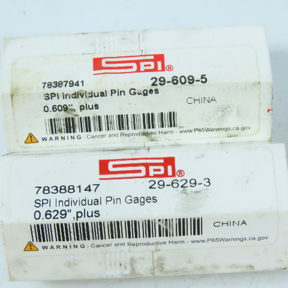 SPI Misc. Lot Individual Pin Gage .659+, .488+ Lot Of 8