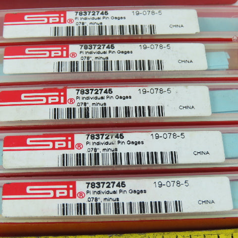 SPI 19-078-5 Individual Pin Gage .078"- Lot Of 10