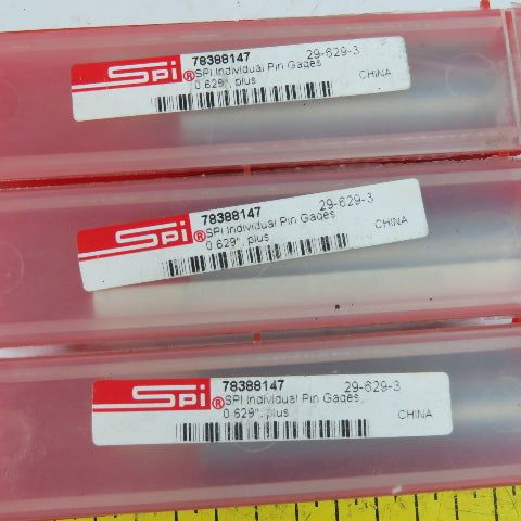 SPI 29-629-3 Individual Pin Gage .629+ Lot Of 3