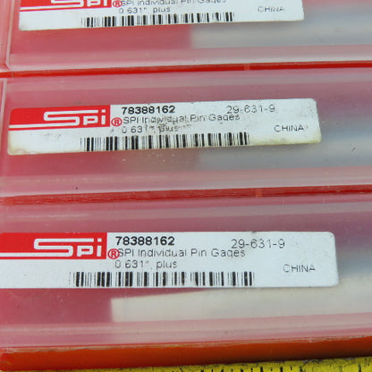 SPI 29-631-9 Individual Pin Gage .631+ Lot Of 3